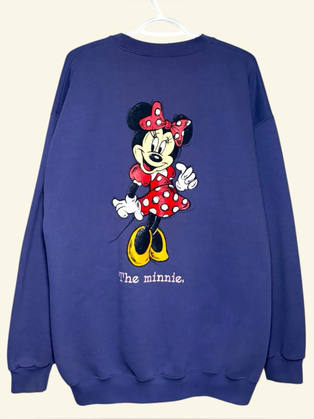 Vintage Minnie Mouse Disney 90s Crewneck Sweatshirt Periwinkle XXL Made In USA